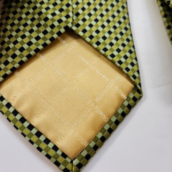 Countess Mara Men's Necktie New 100% Silk Green Black Handmade 57" x 3.5" - Picture 5 of 7